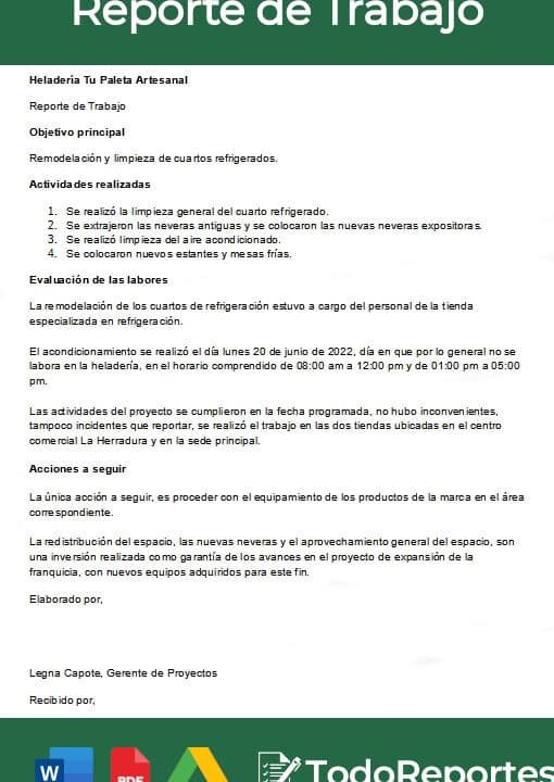 Como Hacer un Reporte de Trabajo