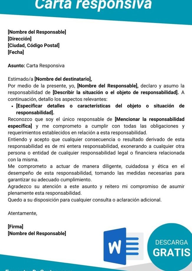 Como Hacer Una Carta Responsiva