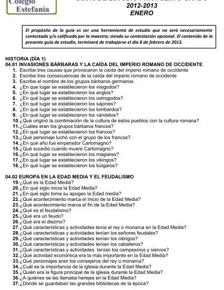 Como Hacer una Guia de Estudio para Sexto Grado