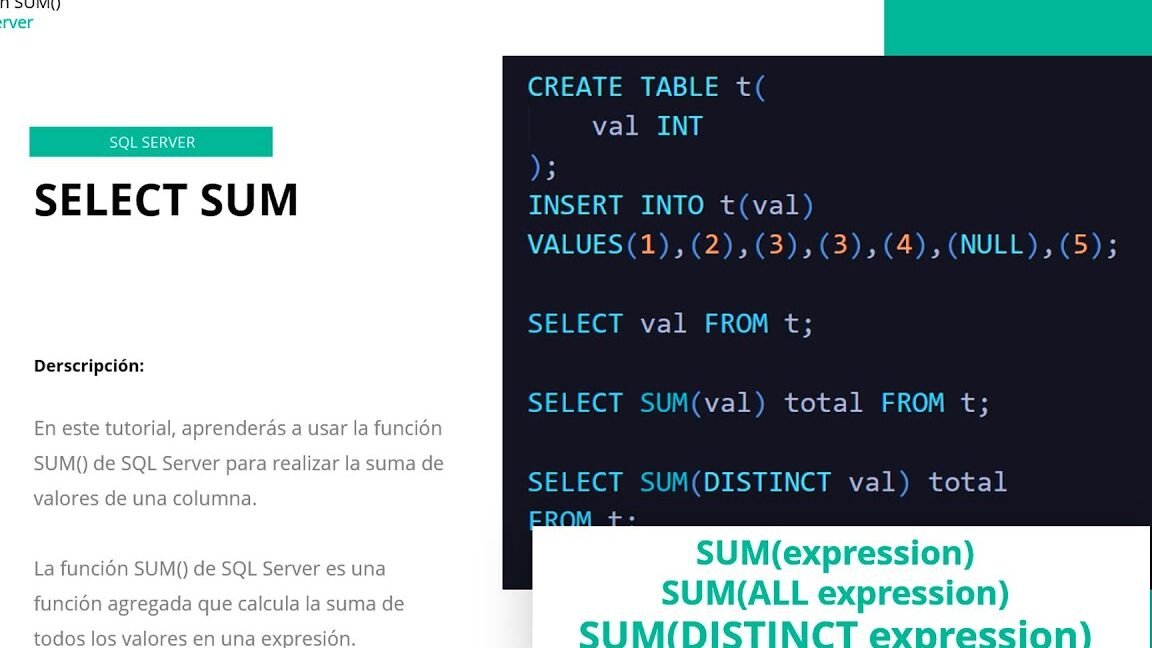 ¡Haz cálculos rápidos en SQL! Descubre cómo sumar una columna